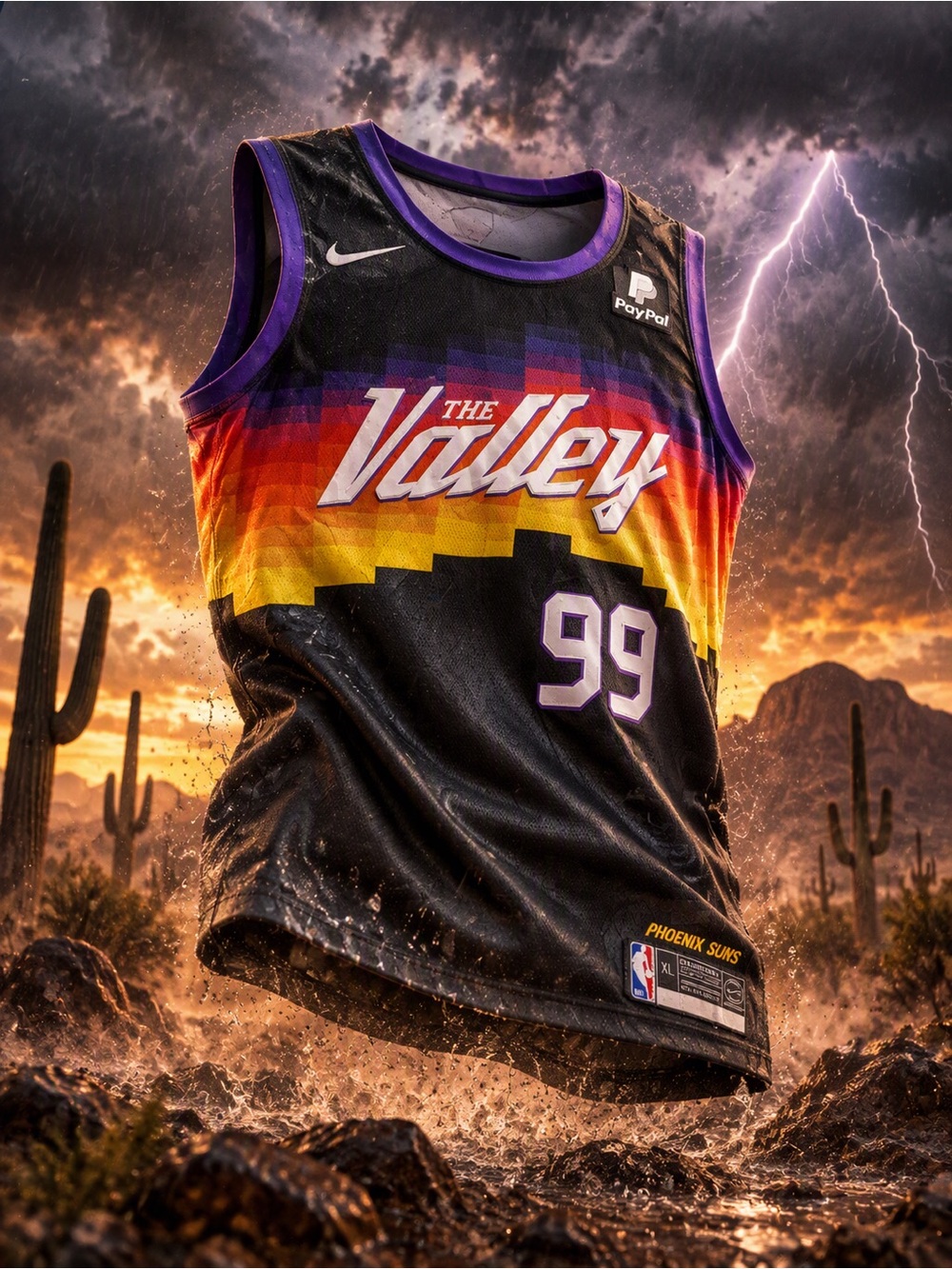 Nike Phoenix Suns 'The Valley' Black & Purple Basketball Jersey